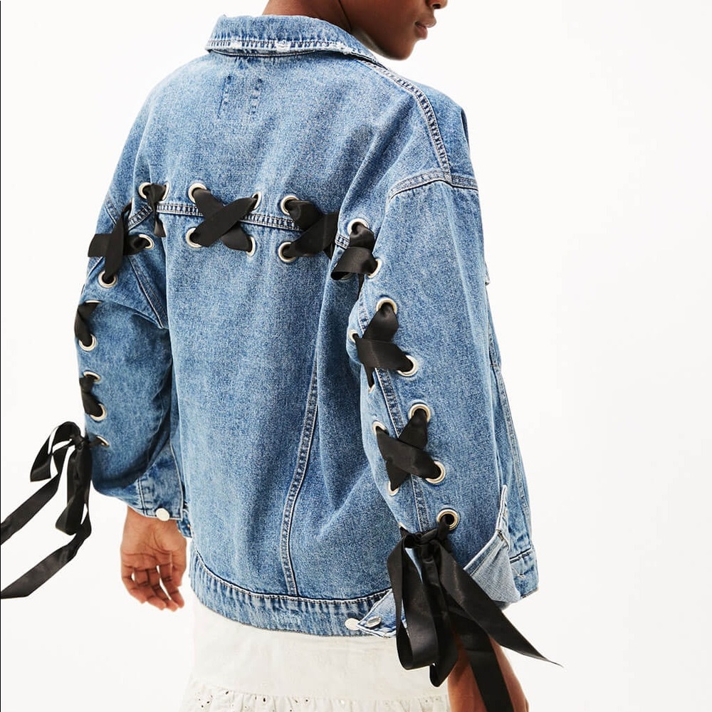 Ribbon back oversized jacket